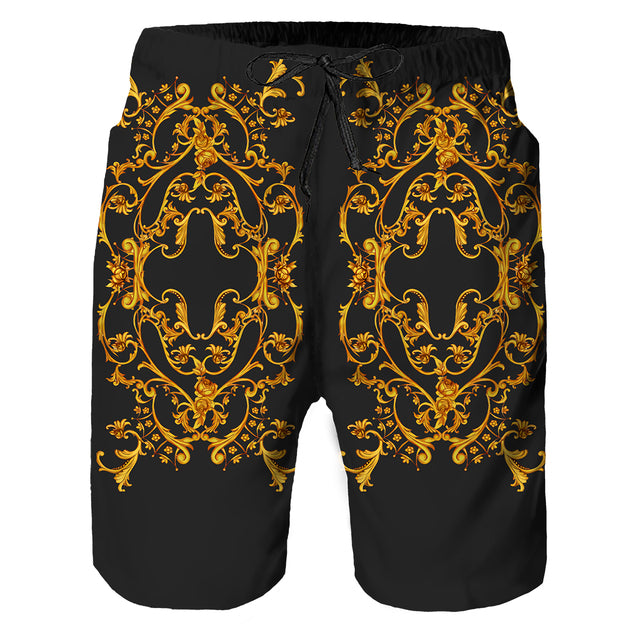 Summer Golden Pattern Lion Head Printed Men T-shirt/Shorts/Suit Graphic O-neck T Shirt and Shorts Short Sleeved